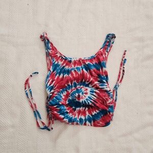 Tie-Dye Crop Tops - Red & Blue And Yellow And Blue